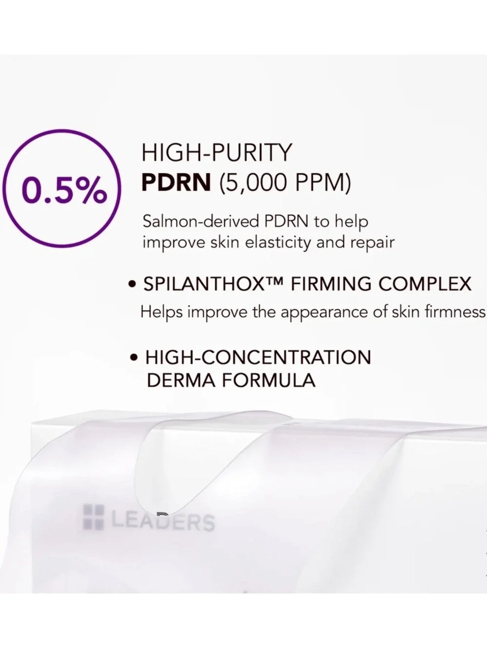 5 Masks Pack Leaders PDRN+ Rejuvenate Gel Mask with Spilanthox - 34g / 1.19oz